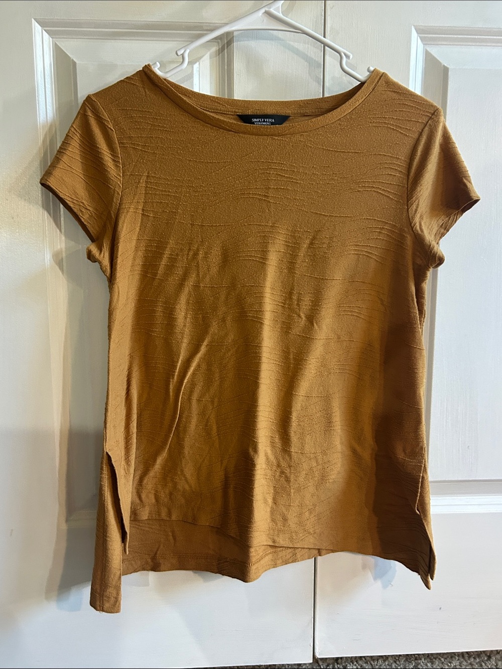 Simply Vera Vera Wang Short Sleeve Top in Mustard